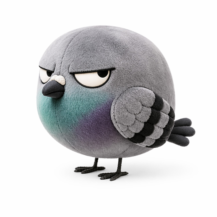 Chubby Judgmental Pigeon Plyschleksak