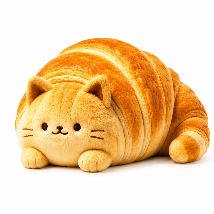 Croissant Cat Plyschleksak