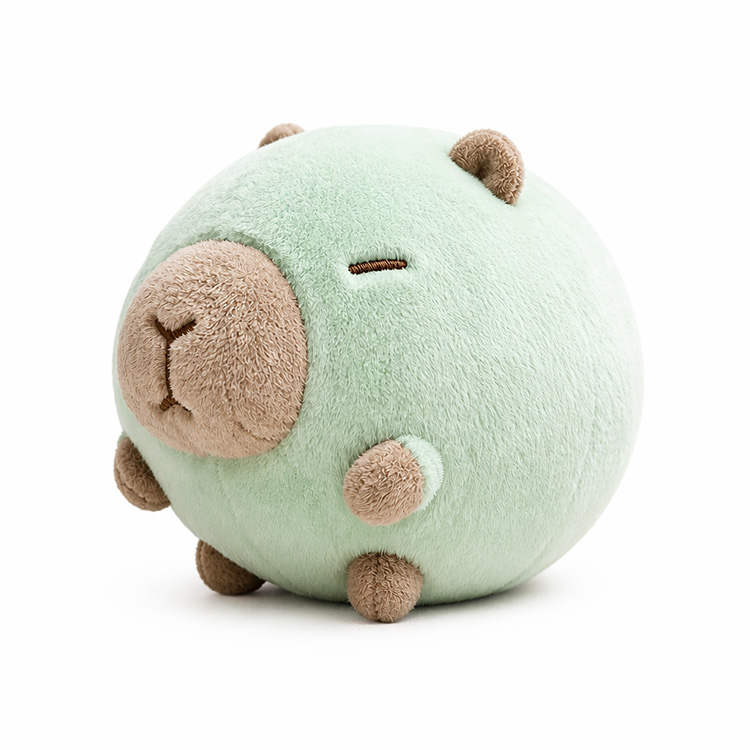 Myntgrön rund Capybara plysch myskudde