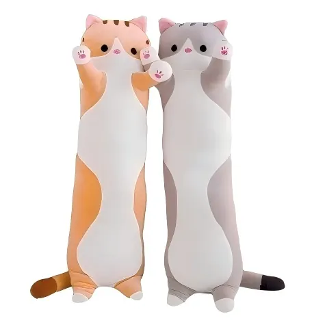 Ofylld lång kattplyschkudde